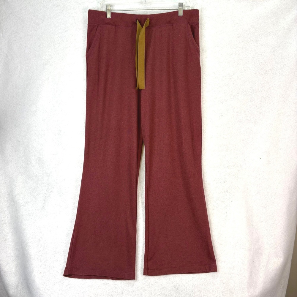 Koolaburra by UGG Womens Wide Leg Lounge Pants Burgundy Heathered Size‎ L